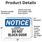 Signmission Elevator Equipment Room Do Not Block Door, 5 in W x Rectangle, Vinyl Decal OS-2PACK-NS-D-35-L-11721 - alternate 2